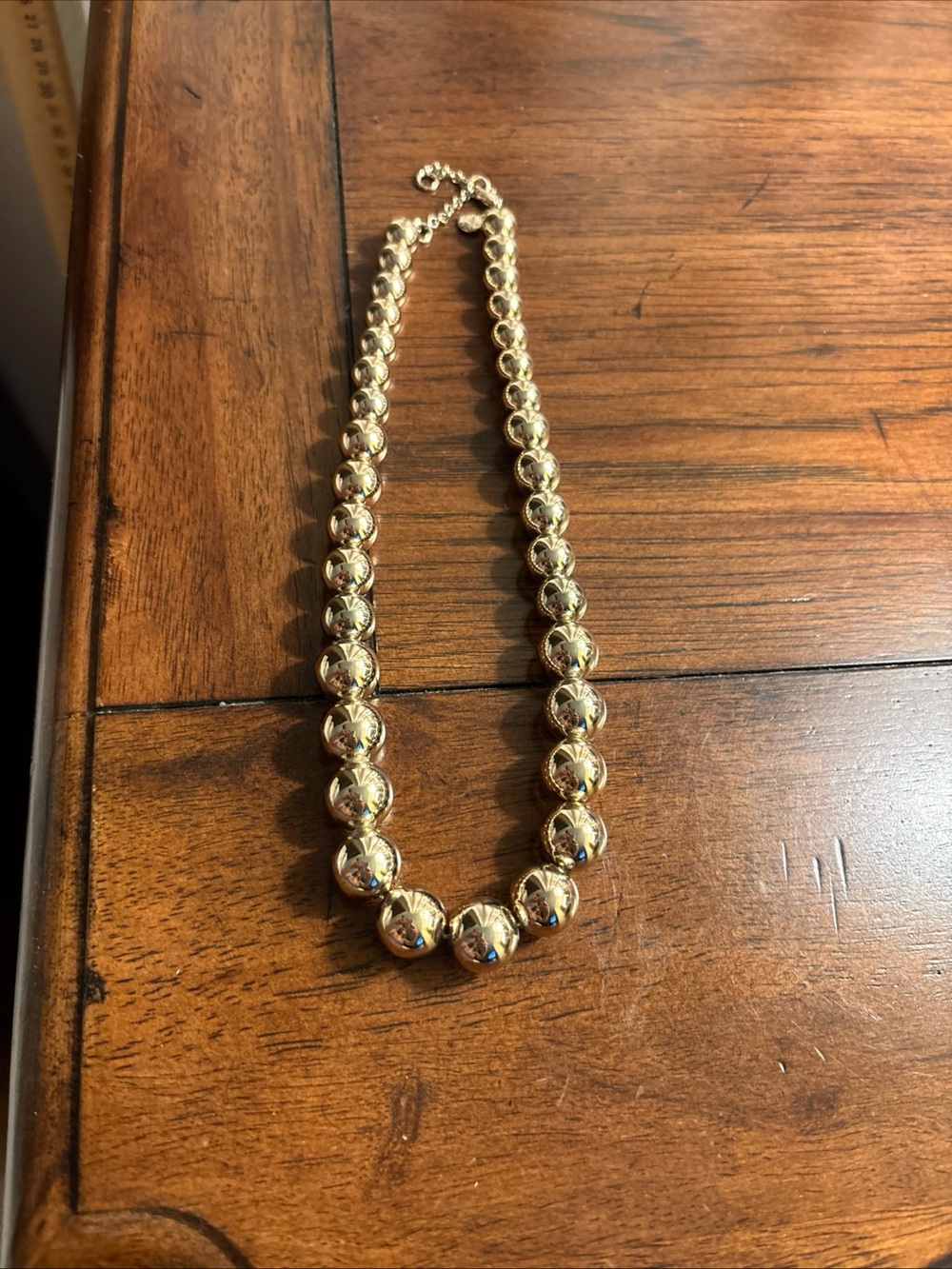 J CREW FACTORY Gold bauble Statement  necklace 16” With 2” Extender